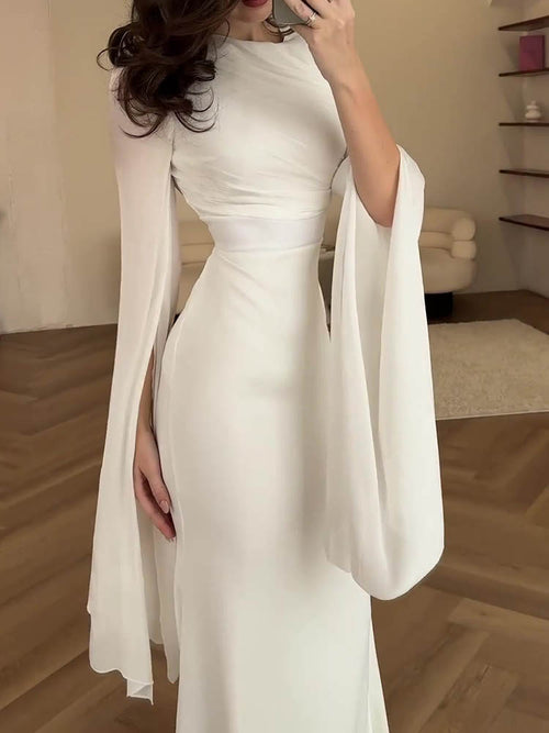 Telespremiada Elegant Solid Color Slim Dress